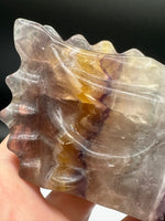 Natural Rainbow Fluorite Dragon Head Carving #3 – 382g