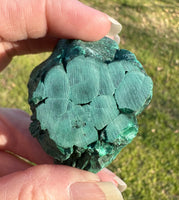 Malachite Polished Top with Rough Bottom