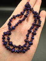 Velvet Amethyst Graduated Faceted Glass Bead Strands for Jewelry Making