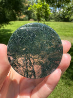 Moss Agate Polished Round Slice #34