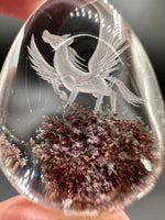 Beautiful Pegasus Garden Quartz Inner Scene Carving #5