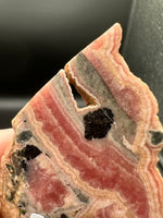 Rhodochrosite Slab #6 – Pink Banded Natural Stone Specimen with Matrix & Natural Cavity