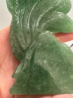 Green Aventurine Nine-Tailed Fox Carving