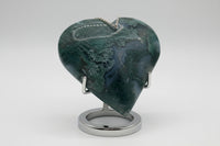 Moss Agate Carved Heart #9