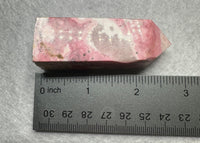 Rhodochrosite Four-Sided Tower #1 – Rose Pink and Cream Polished Crystal Point