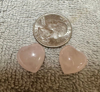 Rose Quartz Heart Pair