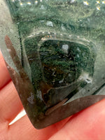 Moss Agate Carved Heart #4