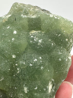 Prehnite mixed with Green Tourmaline Raw Specimen #9