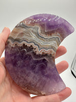 Amethyst Lace Agate Large Moon #2