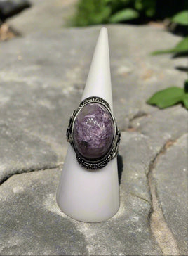 Natural Charoite Ring #2