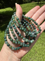 Moss Agate Bracelet Nice Quality 6mm 7.5”