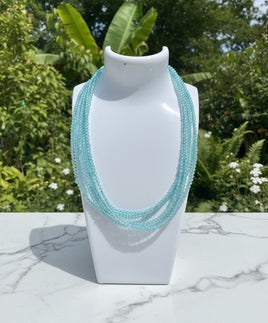 Natural 2mm Blue Topaz Necklaces