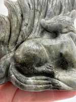 Labradorite Nine-Tailed Fox – Purple, Pink & Orange Flash