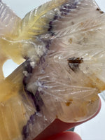 Rainbow Fluorite Decorative Carved Heart with Stand #6