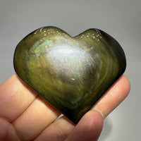 Rainbow Sheen Obsidian Heart #9