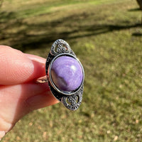 Natural Charoite Ring #30
