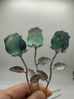 Fluorite Forever Roses with Silvertone Stem