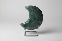 Moss Agate Carved Moon #8