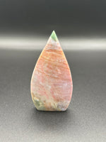 Ocean Jasper Polished Arrow Flame Freeform #5  – Pink, Coral & Green – 104g