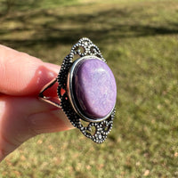 Natural Charoite Ring #34