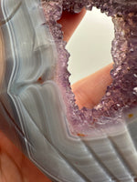 Amethyst Agate Heart Wings Carving with Stand #2