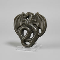 Golden Sheen Obsidian Dragon Carving