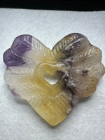 Rainbow Fluorite Decorative Carved Heart with Stand #6