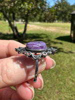 Natural Charoite Ring #9