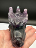 Rainbow Fluorite Dragon Head Carving #12 – 372g