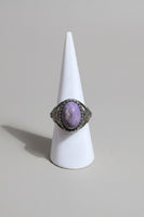 Natural Charoite Ring #14
