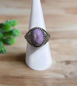 Natural Charoite Ring #14