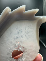 Druzy Agate Geode Indigenous-Inspired Profile Headdress Carving #1