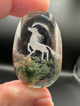 Beautiful Horse Garden Quartz Inner Scene Carving #2