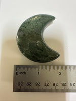Moss Agate Carved Moon #8