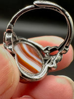 Vintage Style Carnelian Stainless Steel Adjustable Ring #10