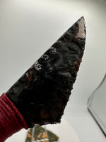 Handmade Fluorescent Ruby in Zoisite, Africa and Mahogany Sheen Obsidian, Glass Buttes, OR, Dagger