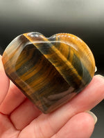 Natural Blue Tiger Eye (Hawk's Eye) Polished Crystal Heart