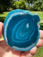 Dyed Blue Agate Slice #26