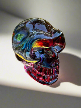 Red & Blue Glass Skull