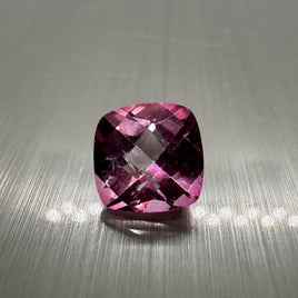 Pink Topaz 8mm Cushion Cut Checker Top 2.8ct