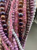 Purple Designer Mixed Glass Bead Strand Bundle – Assorted Glass Beads for Jewelry Making