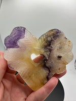Rainbow Fluorite Decorative Carved Heart with Stand #6