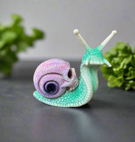Purple & Teal Snail with Skull