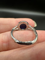 Natural Lapis Lazuli Adjustable Stainless Steel Ring – Round Blue Cabochon Crystal Ring