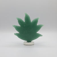 Green Aventurine Cannabis Leaf Carving #2