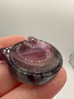 Cat Head Shape Rainbow Fluorite Bowl Carving #4