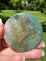 Moss Agate Polished Round Slice #16