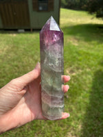 Large Fat Watermelon Fluorite Tower #4