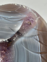 Amethyst Agate Heart Wings Carving with Stand #2