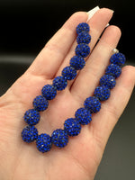 Royal Blue Rhinestone Pave Bead Strand – Graduated Sparkle Beads for Jewelry Making